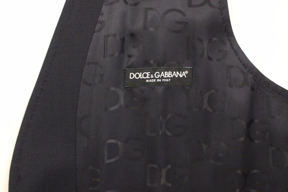 Елегантна синя бавовняна стрейчева жилетка Dolce &amp; Gabbana