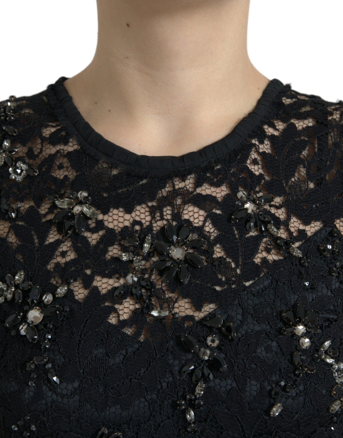 Вишукана чорна кришталева мереживна сукня-футляр Dolce &amp; Gabbana
