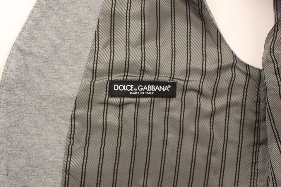 Елегантна сіра бавовняна стрейчева жилетка Dolce &amp; Gabbana