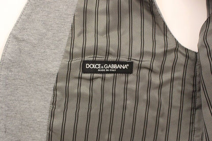 Елегантна сіра бавовняна стрейчева жилетка Dolce &amp; Gabbana