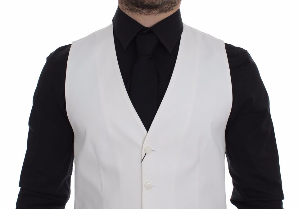 Елегантний білий бавовняний шовковий платтяний жилет Dolce &amp; Gabbana