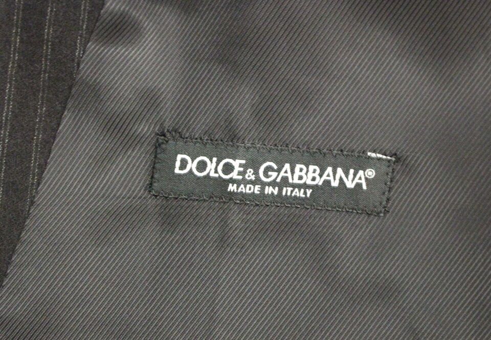 Елегантна чорна вовняна жилетка в смужку Dolce &amp; Gabbana