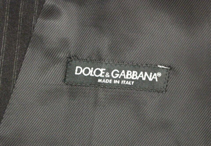 Елегантна чорна вовняна жилетка в смужку Dolce &amp; Gabbana
