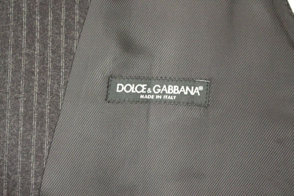 Елегантна сіра вовняна жилетка в смужку Dolce &amp; Gabbana