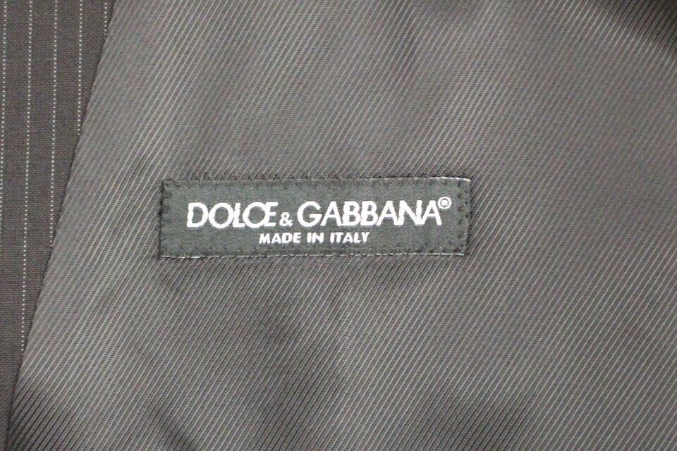 Елегантна чорна вовняна жилетка в смужку Dolce &amp; Gabbana