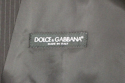 Елегантна чорна вовняна жилетка в смужку Dolce &amp; Gabbana