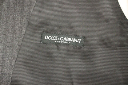 Елегантний сірий вовняний жилет Dolce &amp; Gabbana в смужку