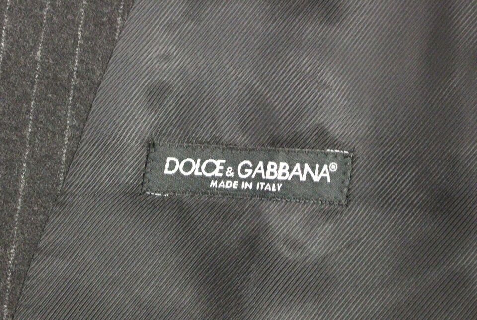 Елегантна сіра вовняна жилетка в смужку Dolce &amp; Gabbana