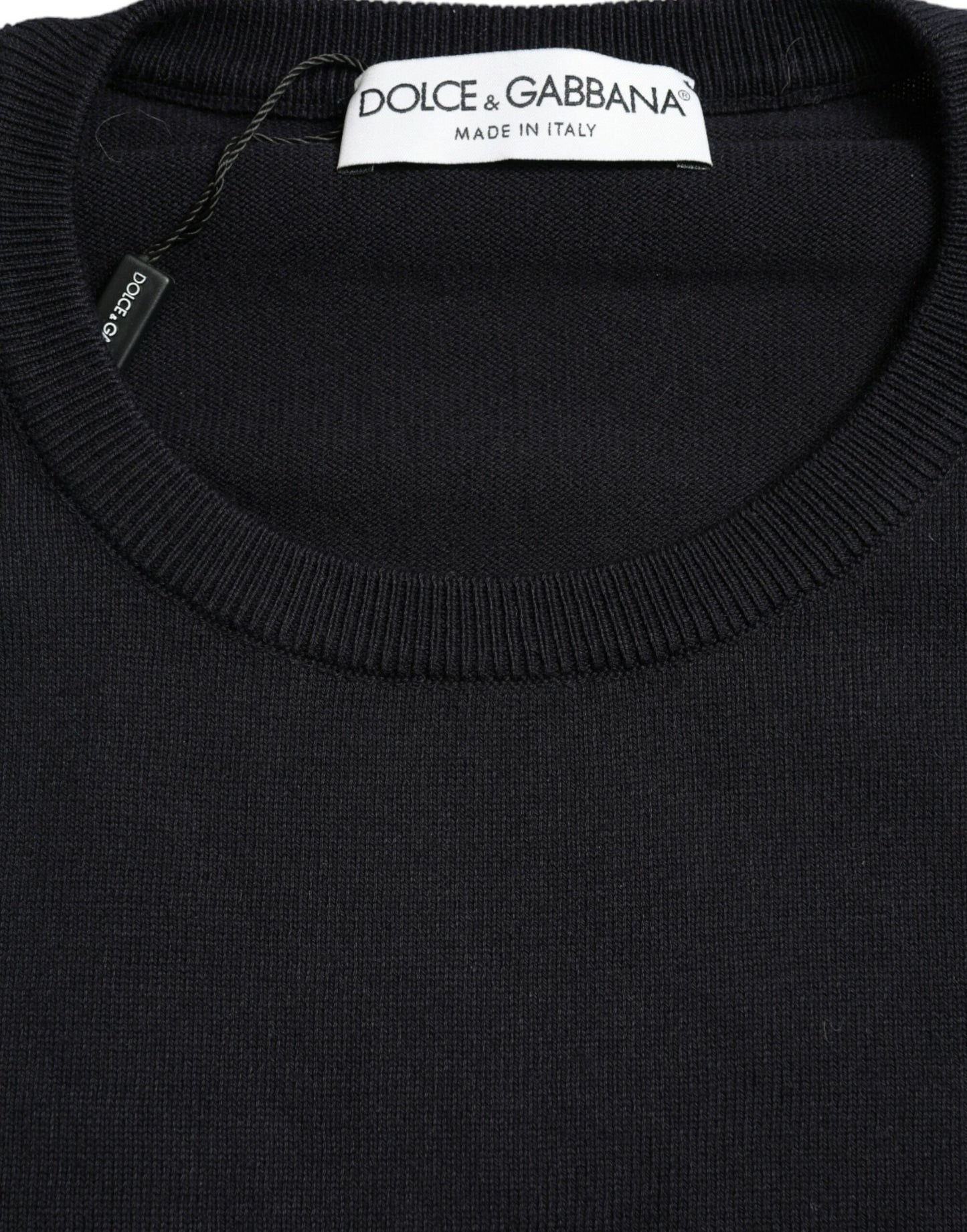 Елегантний синій бавовняний светр Dolce &amp; Gabbana