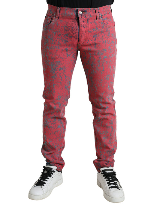 Вузькі джинси Dolce &amp; Gabbana Red Tie Dye