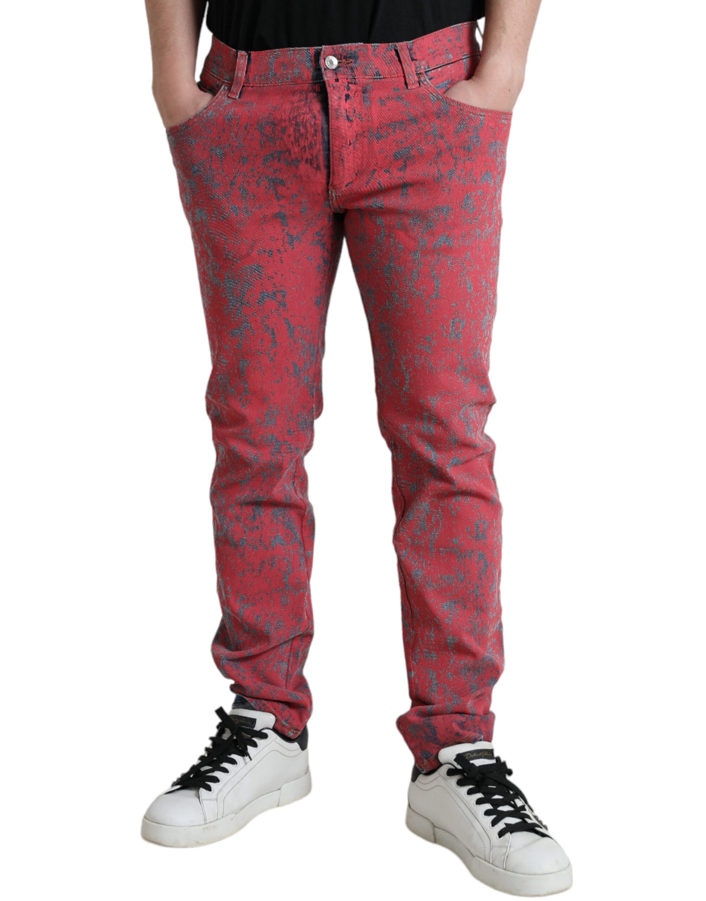 Вузькі джинси Dolce &amp; Gabbana Red Tie Dye