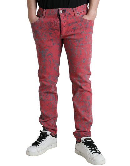 Вузькі джинси Dolce &amp; Gabbana Red Tie Dye