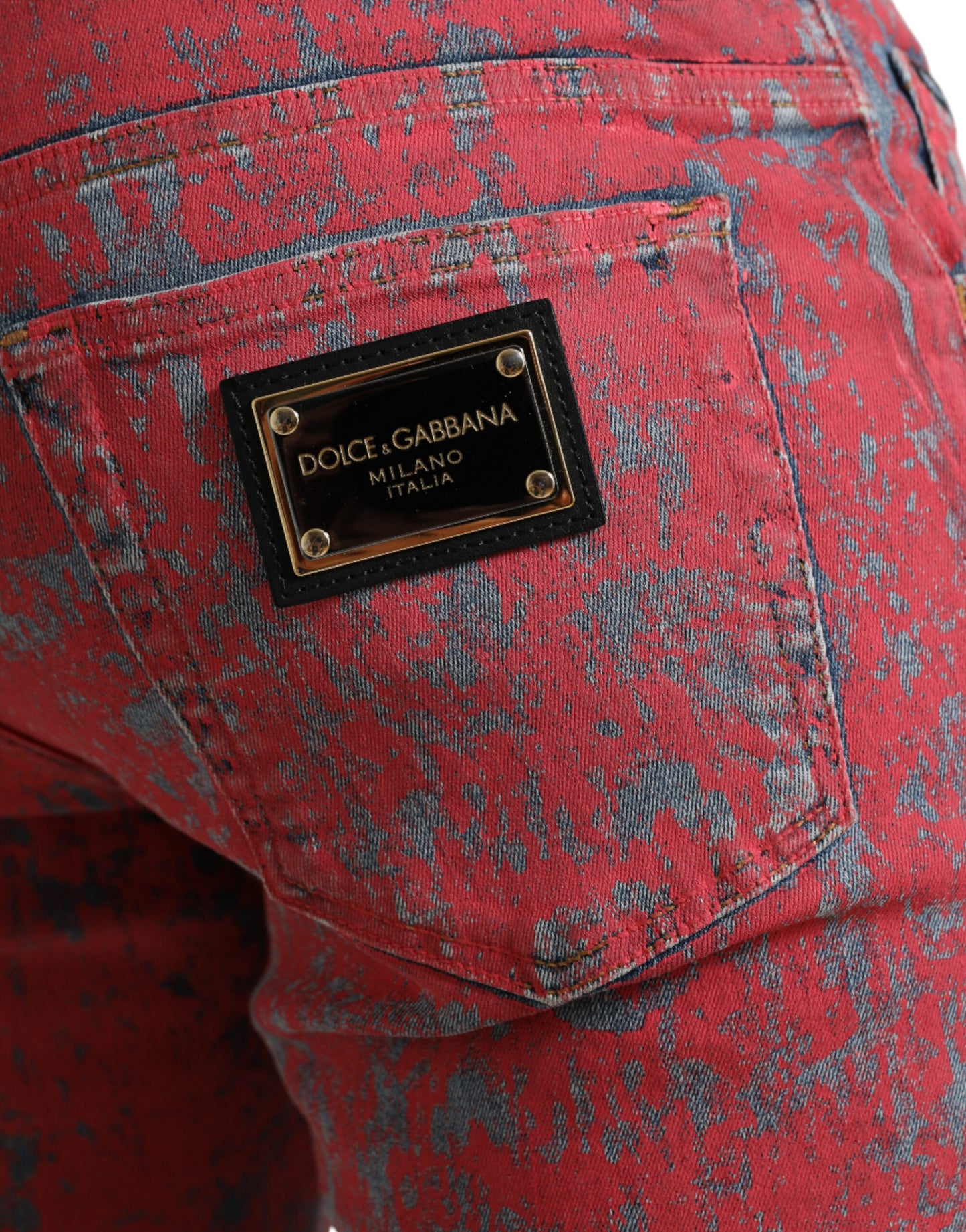 Вузькі джинси Dolce &amp; Gabbana Red Tie Dye