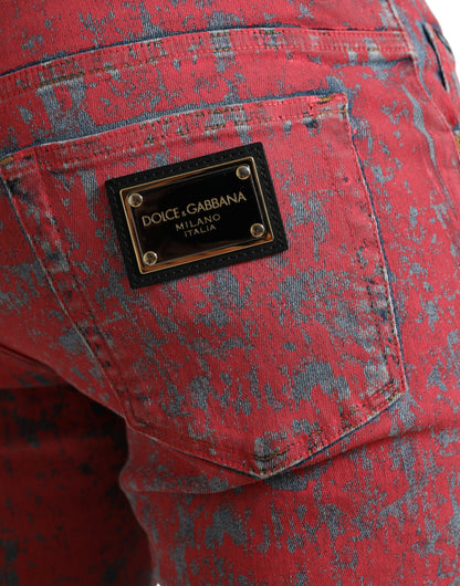 Вузькі джинси Dolce &amp; Gabbana Red Tie Dye