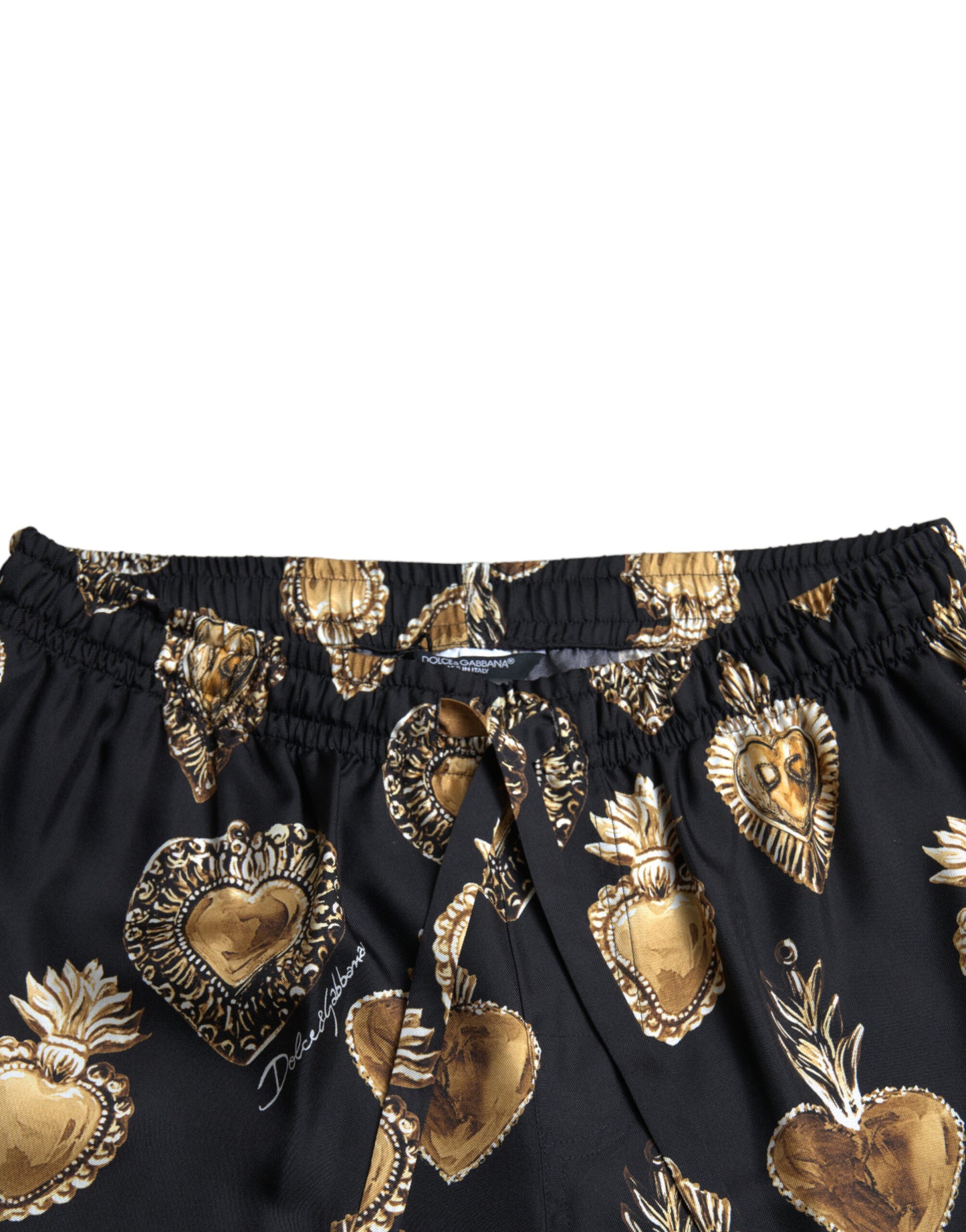 Шовкові піжамні штани Dolce &amp; Gabbana Chic Heart Print