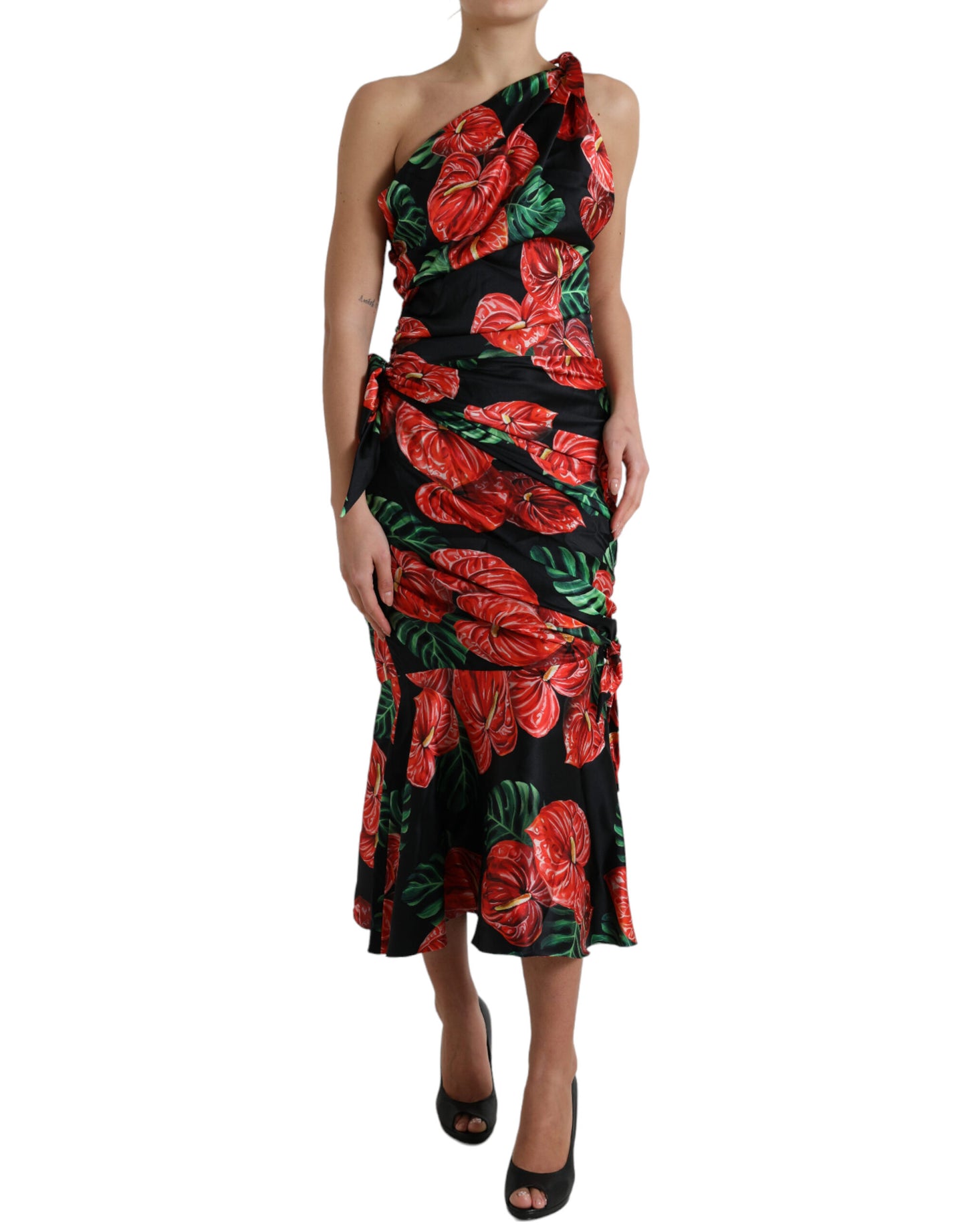 Шовкова драпірована сукня Dolce &amp; Gabbana Tropical Elegance