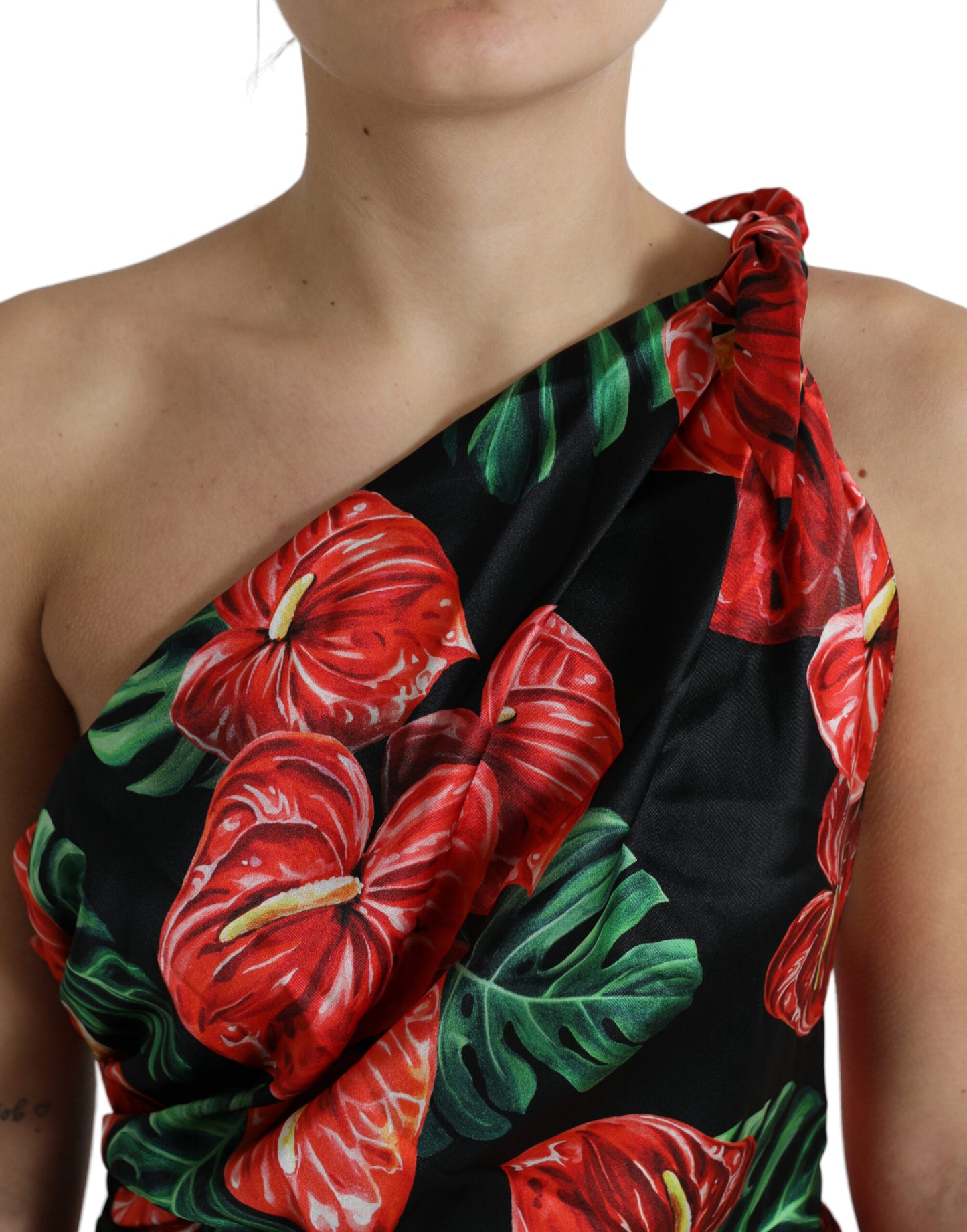 Шовкова драпірована сукня Dolce &amp; Gabbana Tropical Elegance