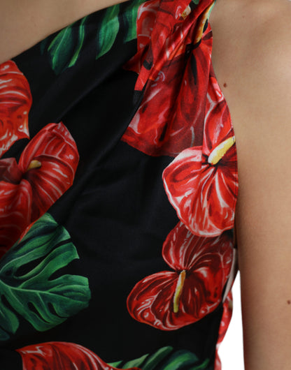 Шовкова драпірована сукня Dolce &amp; Gabbana Tropical Elegance