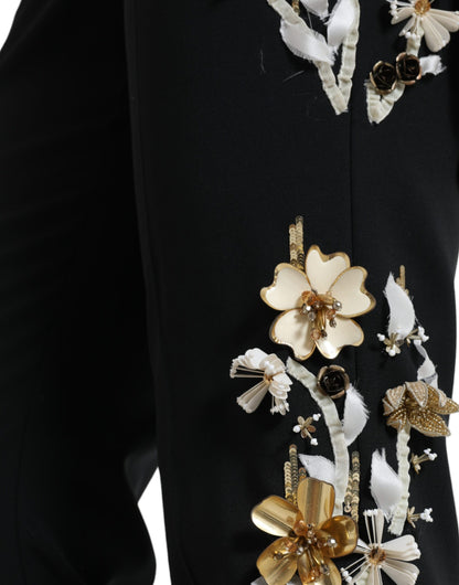 Елегантні звужені штани Dolce &amp; Gabbana із завищеною талією в квітковий колір