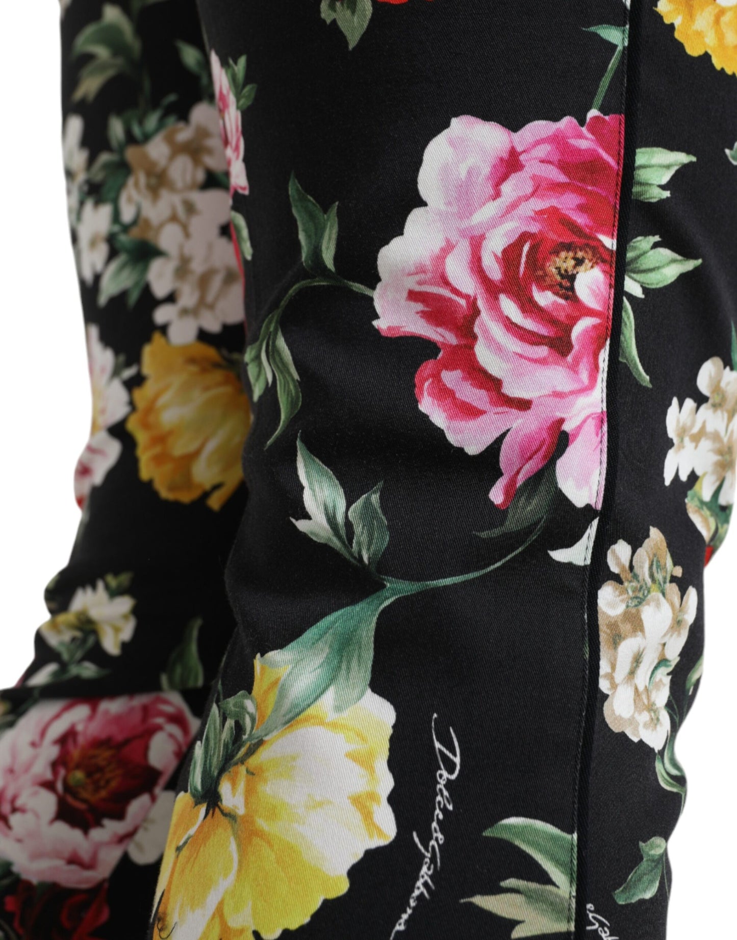 Елегантні укорочені штани Dolce &amp; Gabbana із квітковим принтом із середньою талією