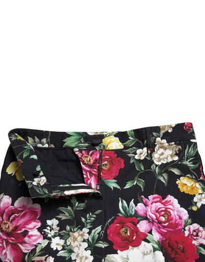 Елегантні укорочені штани Dolce &amp; Gabbana із квітковим принтом із середньою талією
