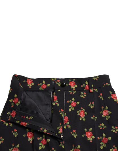 Елегантні звужені штани Dolce &amp; Gabbana із завищеною талією в квітковий колір