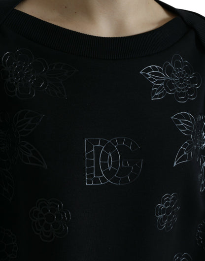 Елегантний чорний светр Dolce &amp; Gabbana з квітковою аплікацією