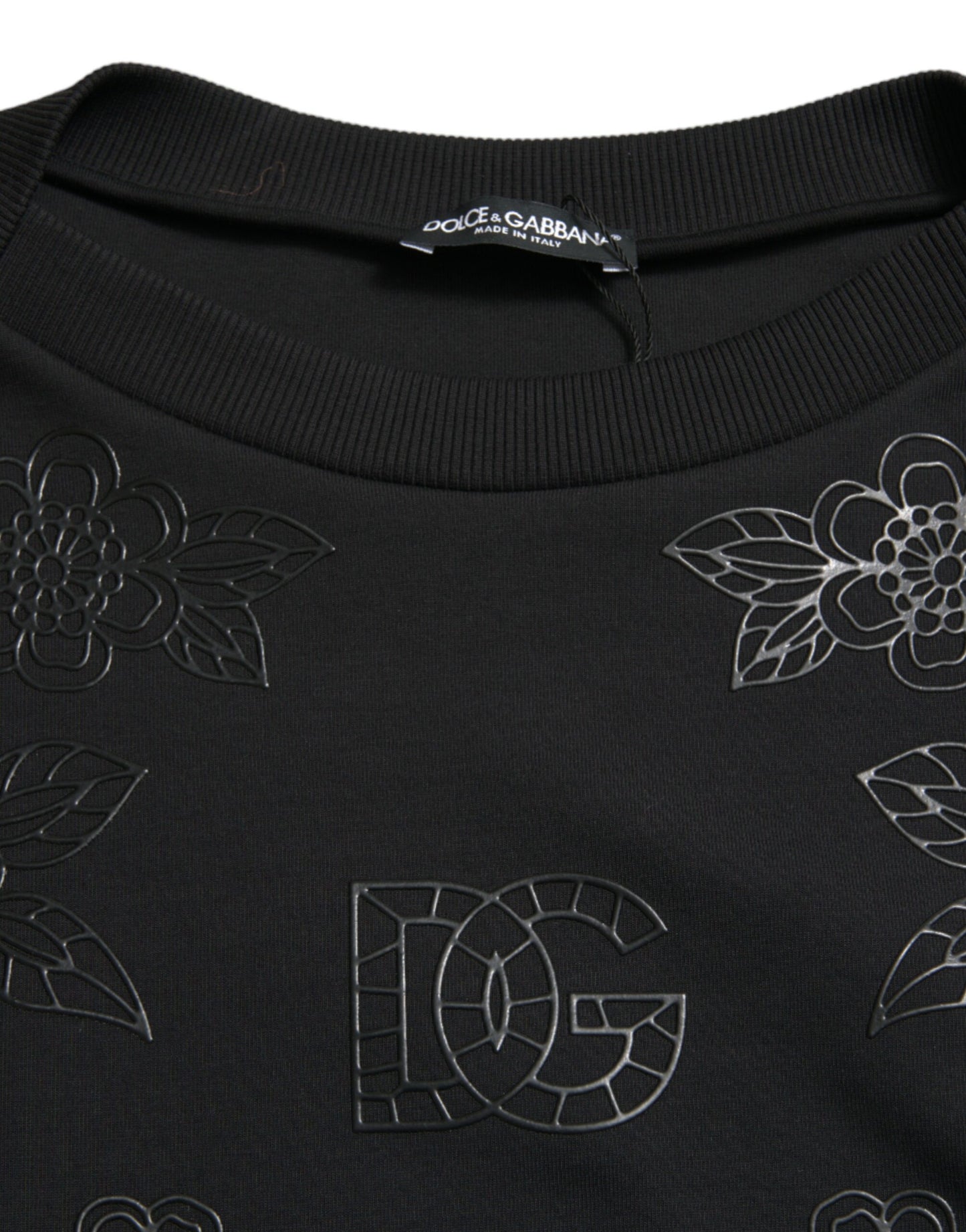 Елегантний чорний светр Dolce &amp; Gabbana з квітковою аплікацією
