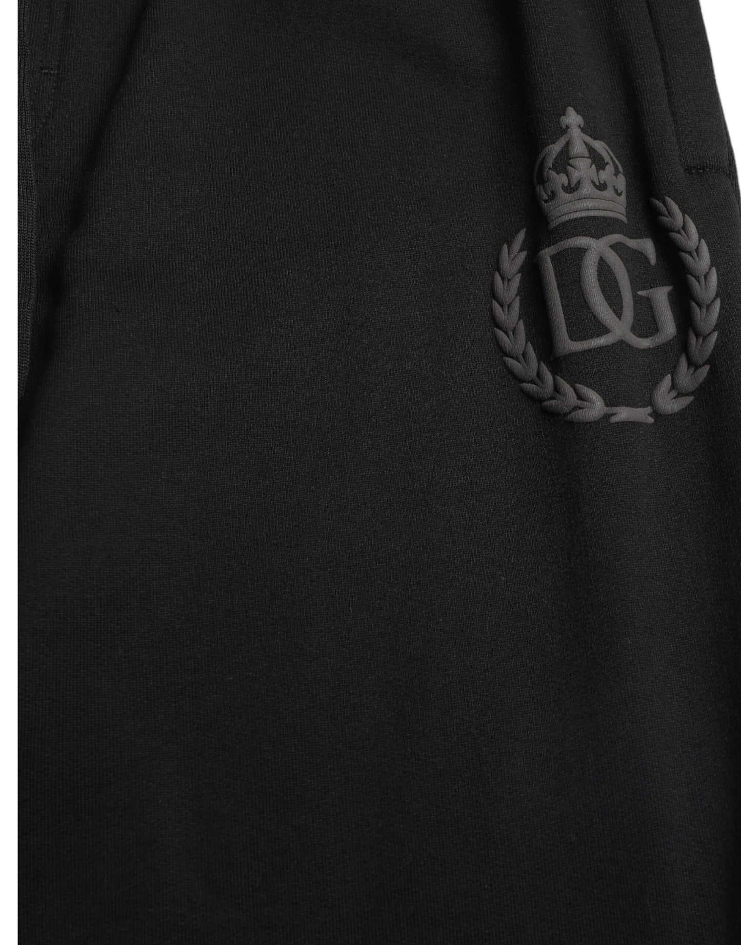 Елегантні чорні бавовняні джоггери Dolce &amp; Gabbana з вишивкою логотипу