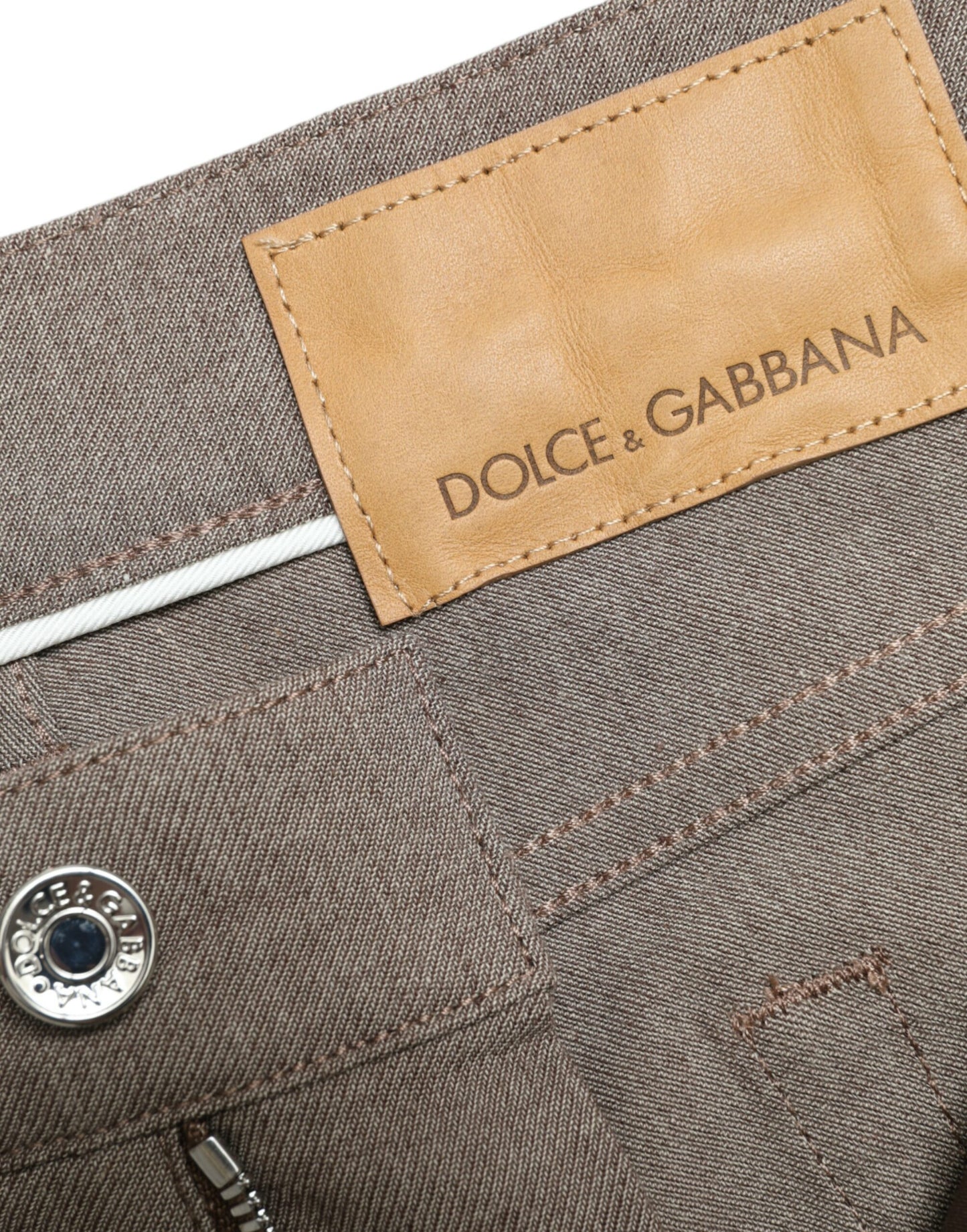 Елегантні коричневі стрейч-скінні штани Dolce &amp; Gabbana з бавовни