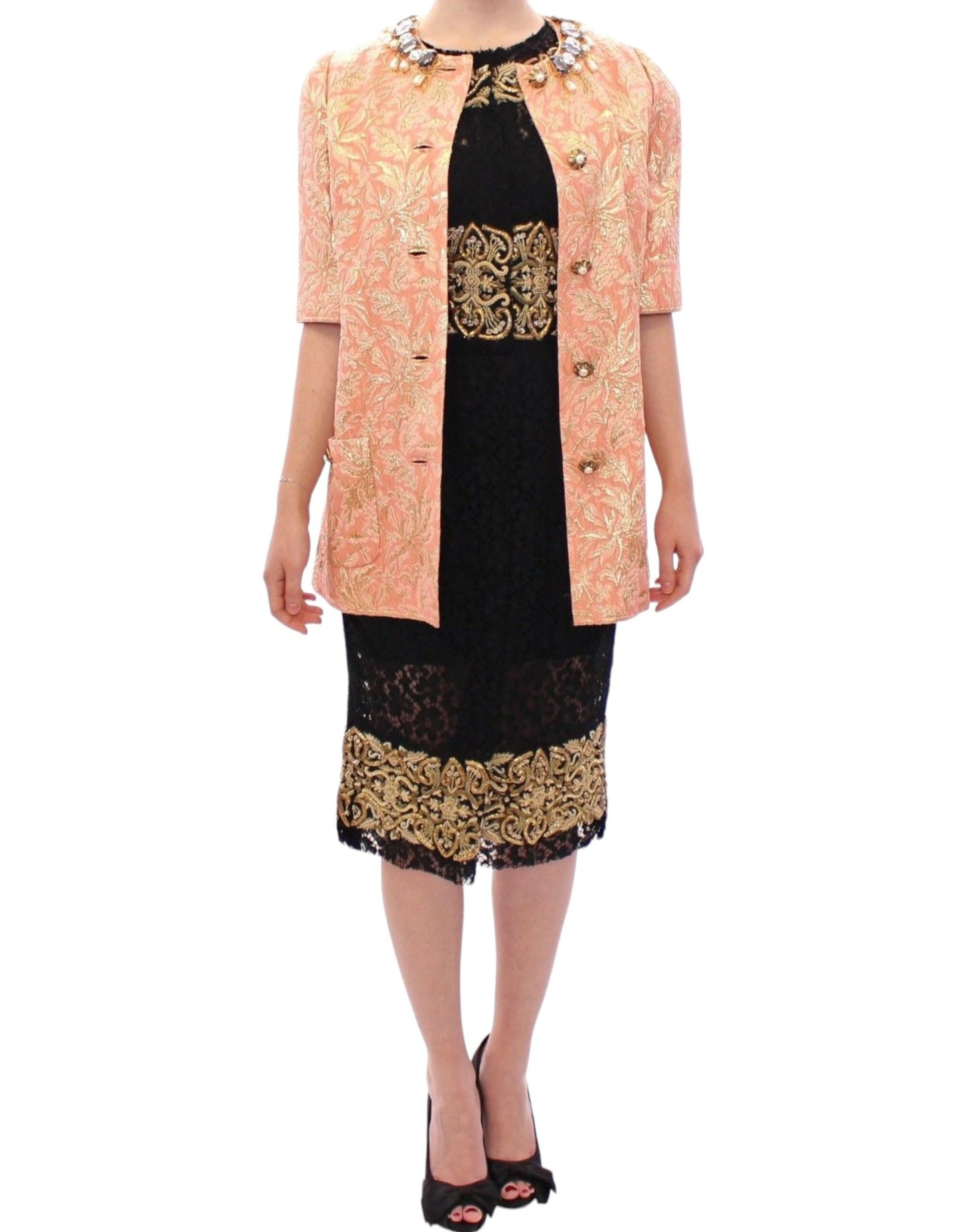 Ексклюзивне пальто Dolce &amp; Gabbana Crystal Brocade