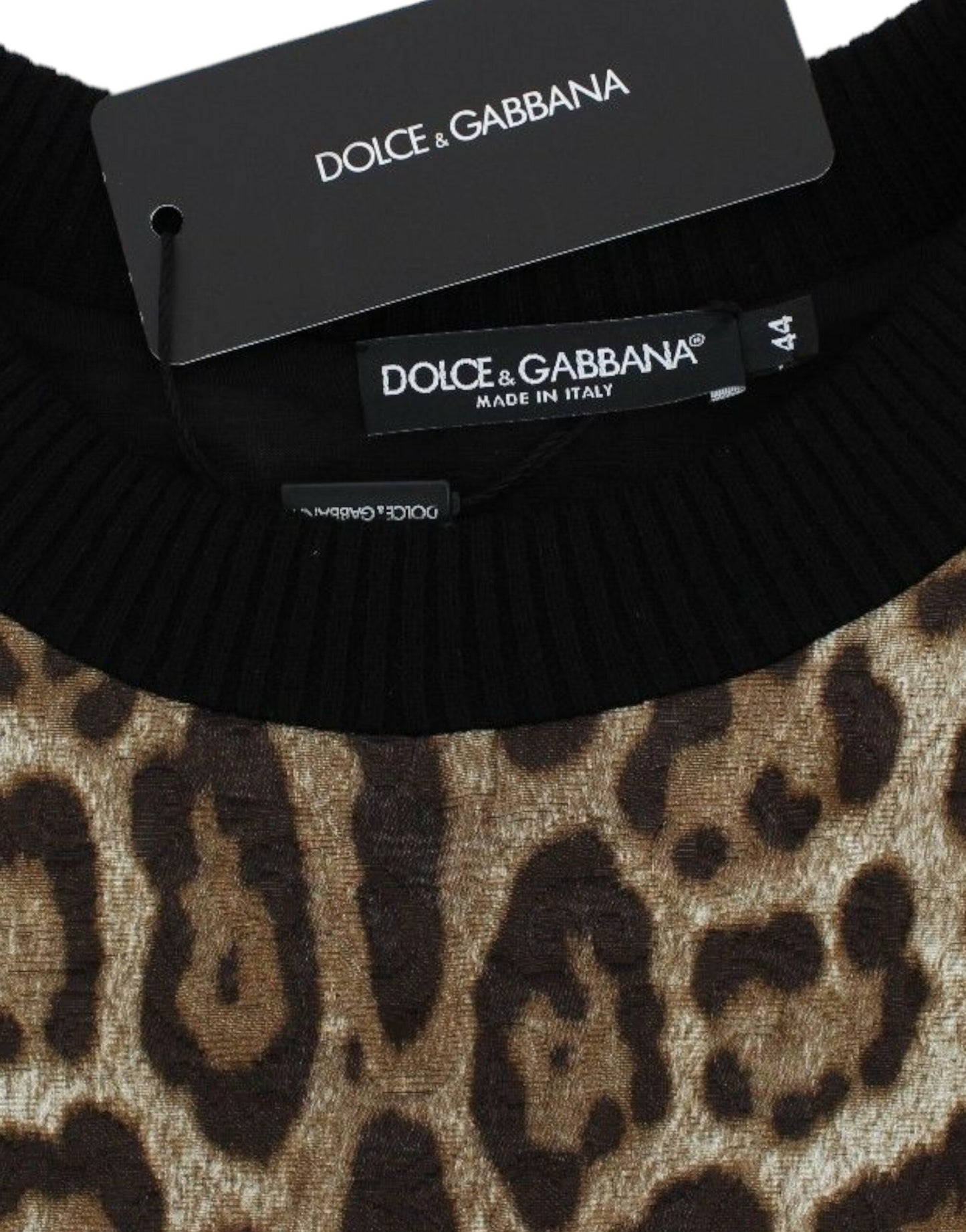 Елегантний короткий светр з леопардовим принтом Dolce &amp; Gabbana