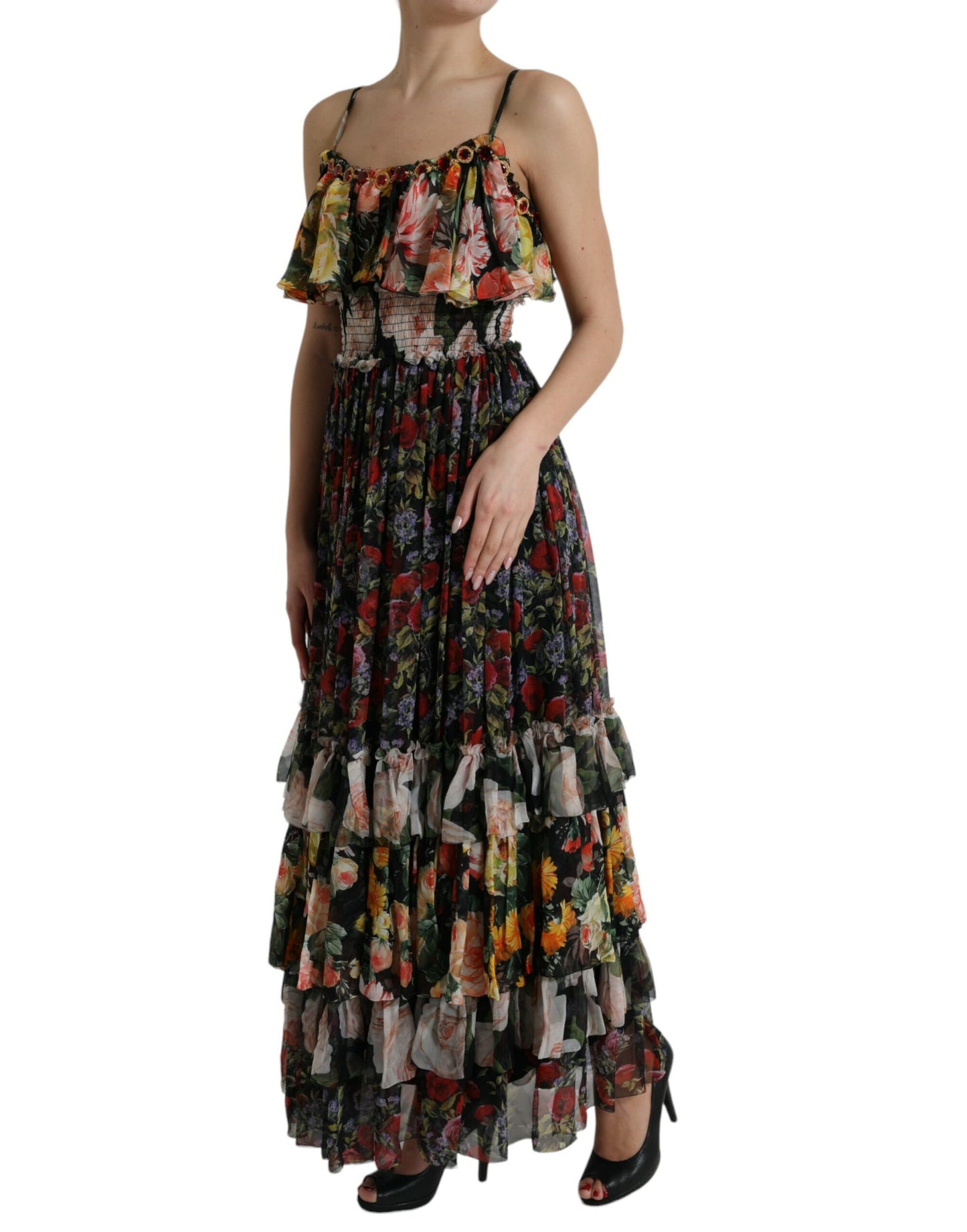 Яскрава шовкова квіткова сукня-максі Dolce &amp; Gabbana