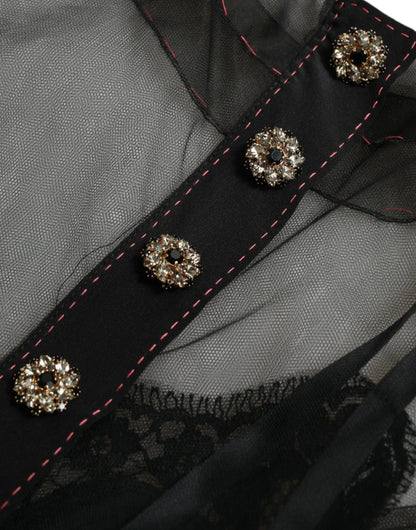 Довга вечірня сукня Dolce &amp; Gabbana з тюлю з квітковою вишивкою