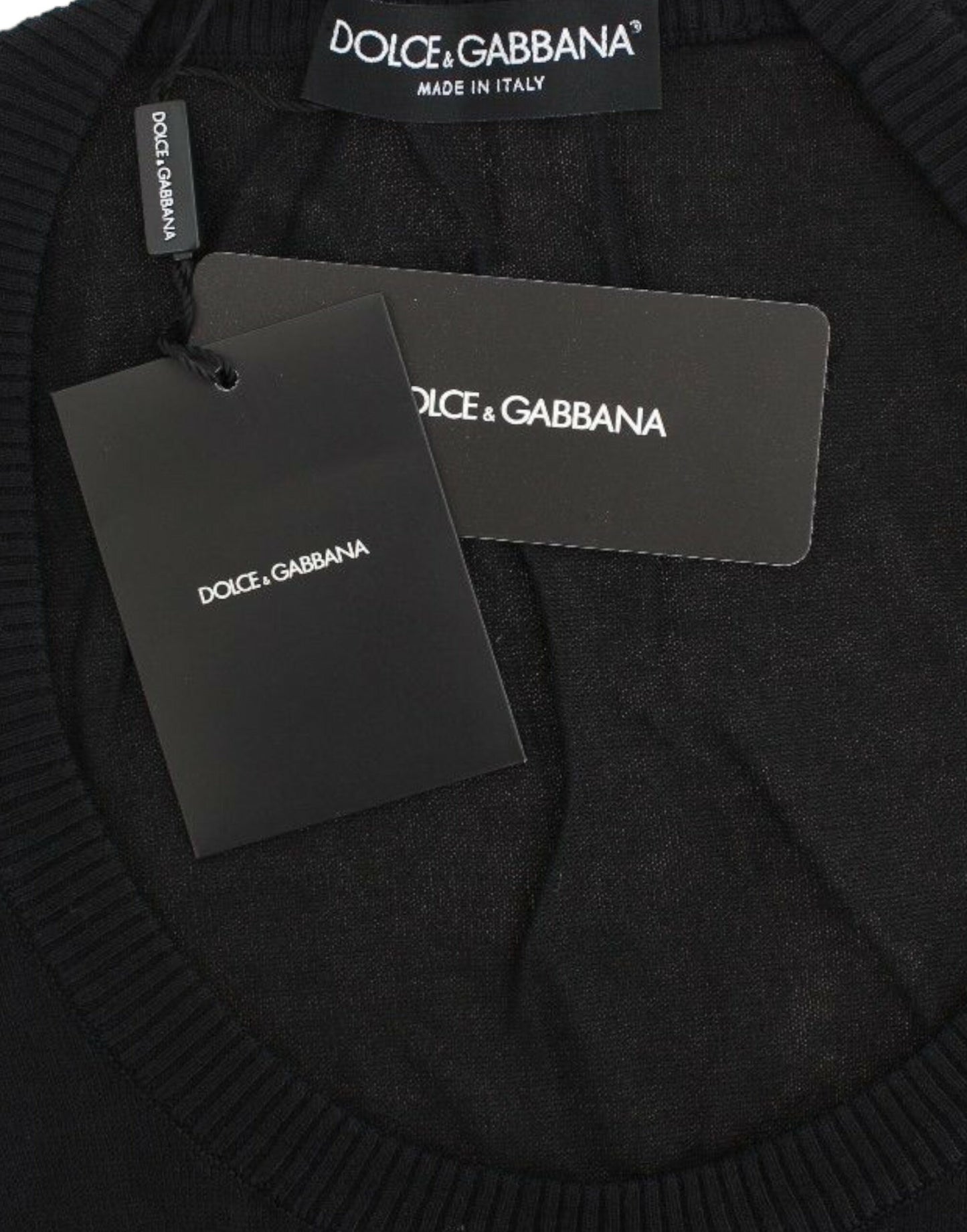 Елегантний чорний светр із круглим вирізом Dolce &amp; Gabbana