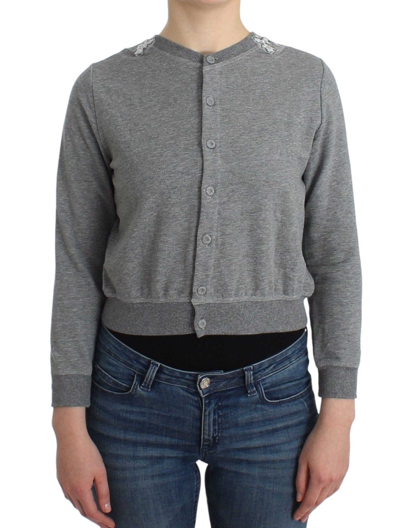 Короткий кардиган Ermanno Scervino Chic Grey із суміші бавовни