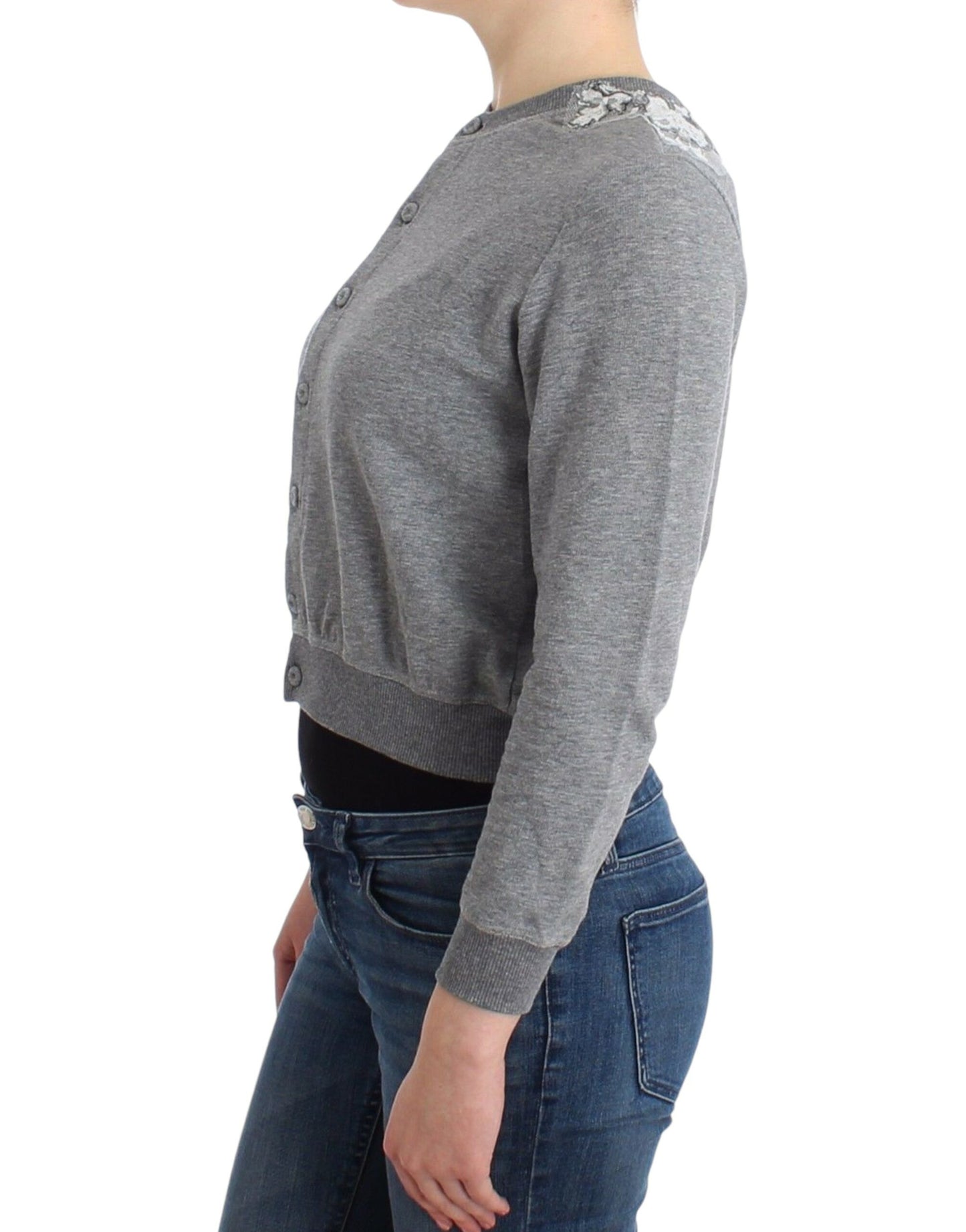 Короткий кардиган Ermanno Scervino Chic Grey із суміші бавовни