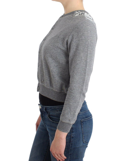 Короткий кардиган Ermanno Scervino Chic Grey із суміші бавовни