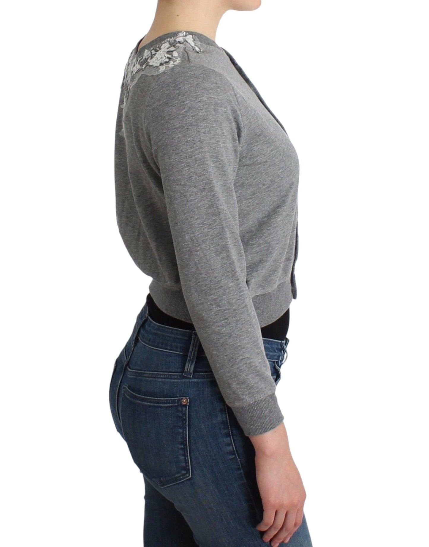 Короткий кардиган Ermanno Scervino Chic Grey із суміші бавовни