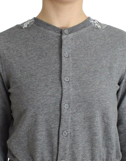 Короткий кардиган Ermanno Scervino Chic Grey із суміші бавовни