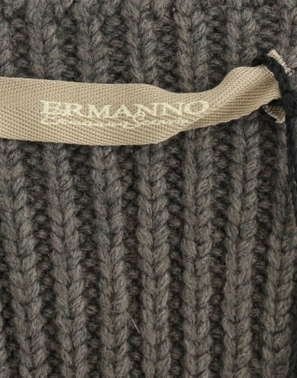 Шикарний сірий трикотажний топ Ermanno Scervino з круглим вирізом