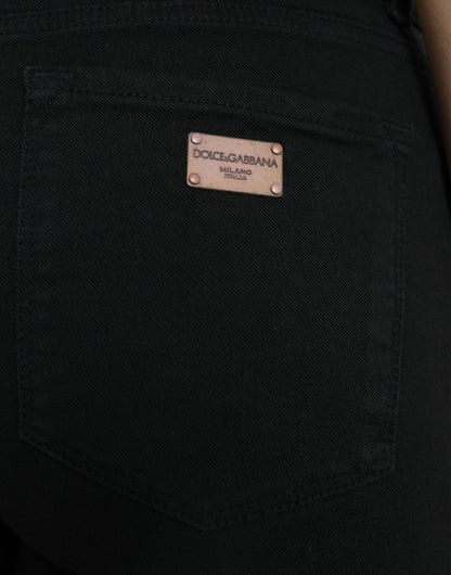 Розкішні чорні стрейч-джинси Dolce &amp; Gabbana із середньою талією
