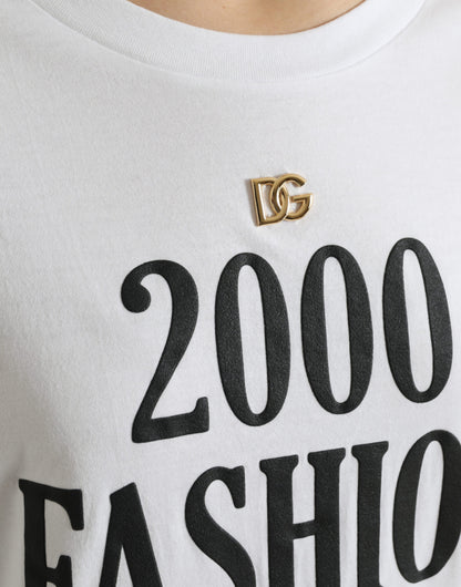 Елегантна біла бавовняна футболка Dolce &amp; Gabbana на шнурівці