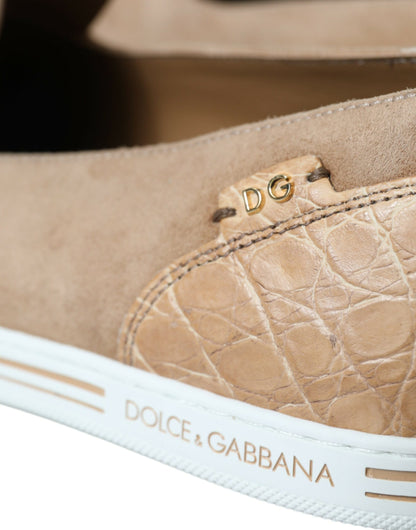 Елегантні бежеві шкіряні лофери Dolce &amp; Gabbana