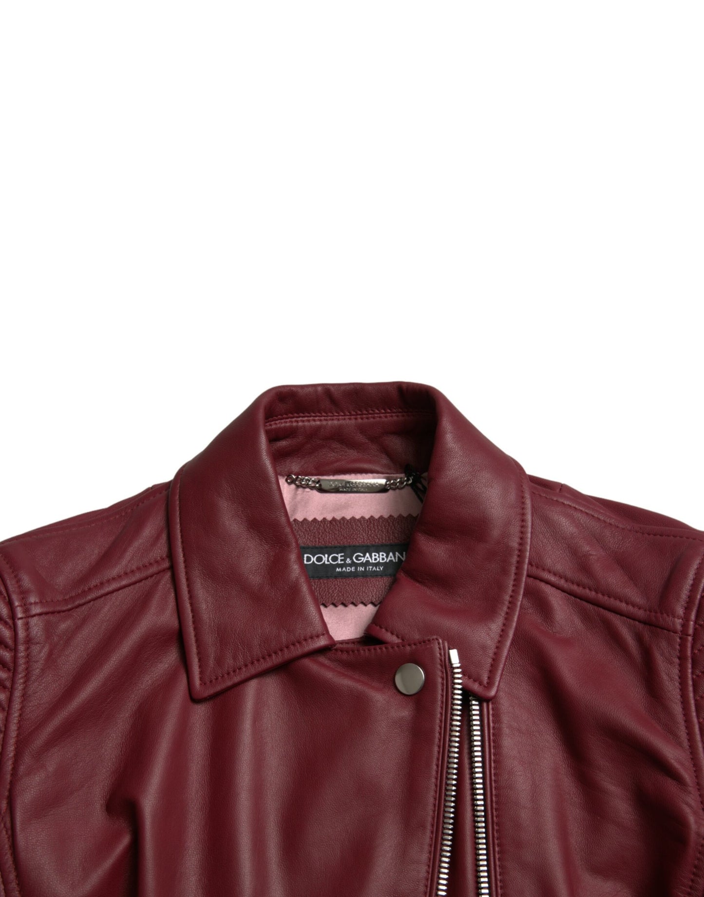 Шкіряна байкерська куртка Dolce &amp; Gabbana Bordeaux