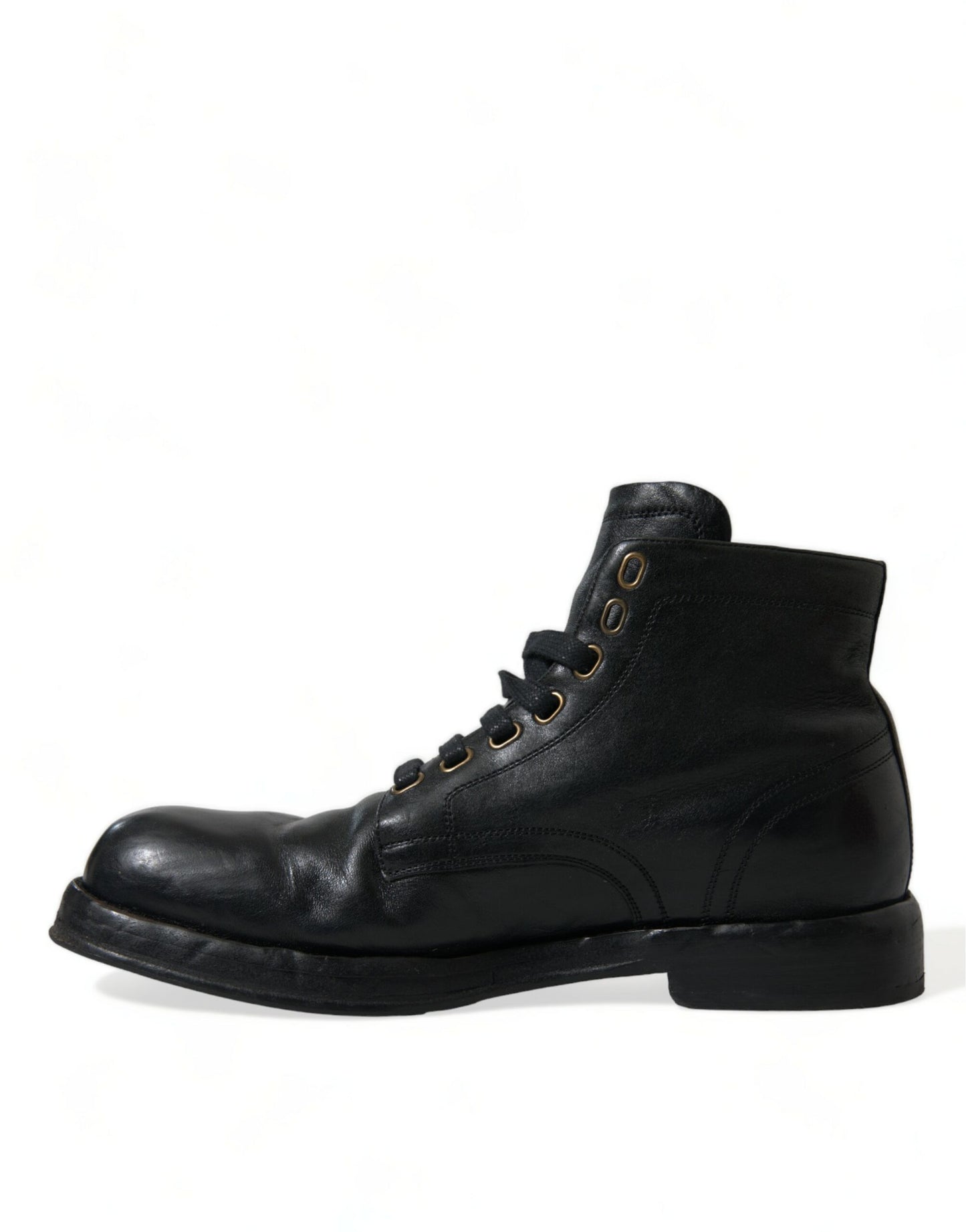 Шкіряні ботильйони Dolce &amp; Gabbana Elegant Black Horse