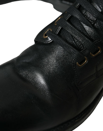 Шкіряні ботильйони Dolce &amp; Gabbana Elegant Black Horse