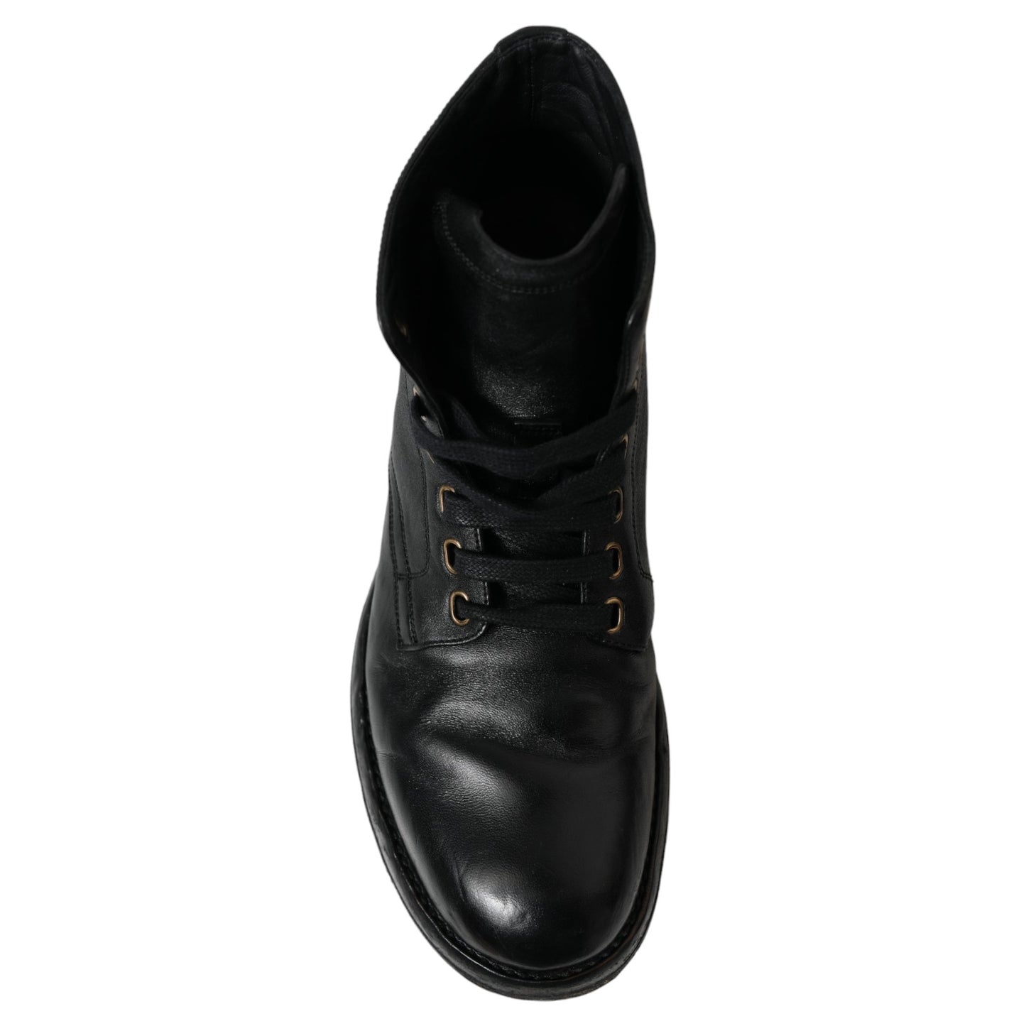 Шкіряні ботильйони Dolce &amp; Gabbana Elegant Black Horse
