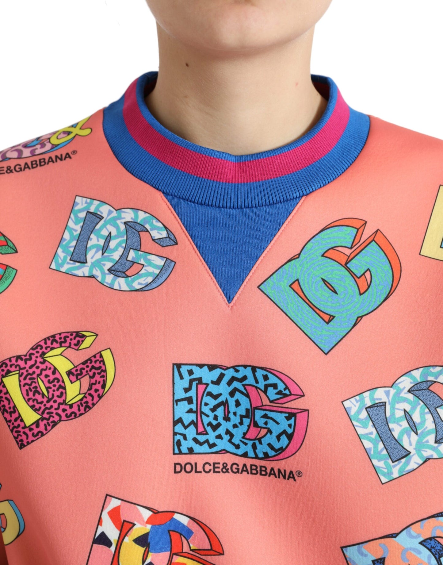 Рожевий светр Dolce &amp; Gabbana з логотипом і круглим вирізом