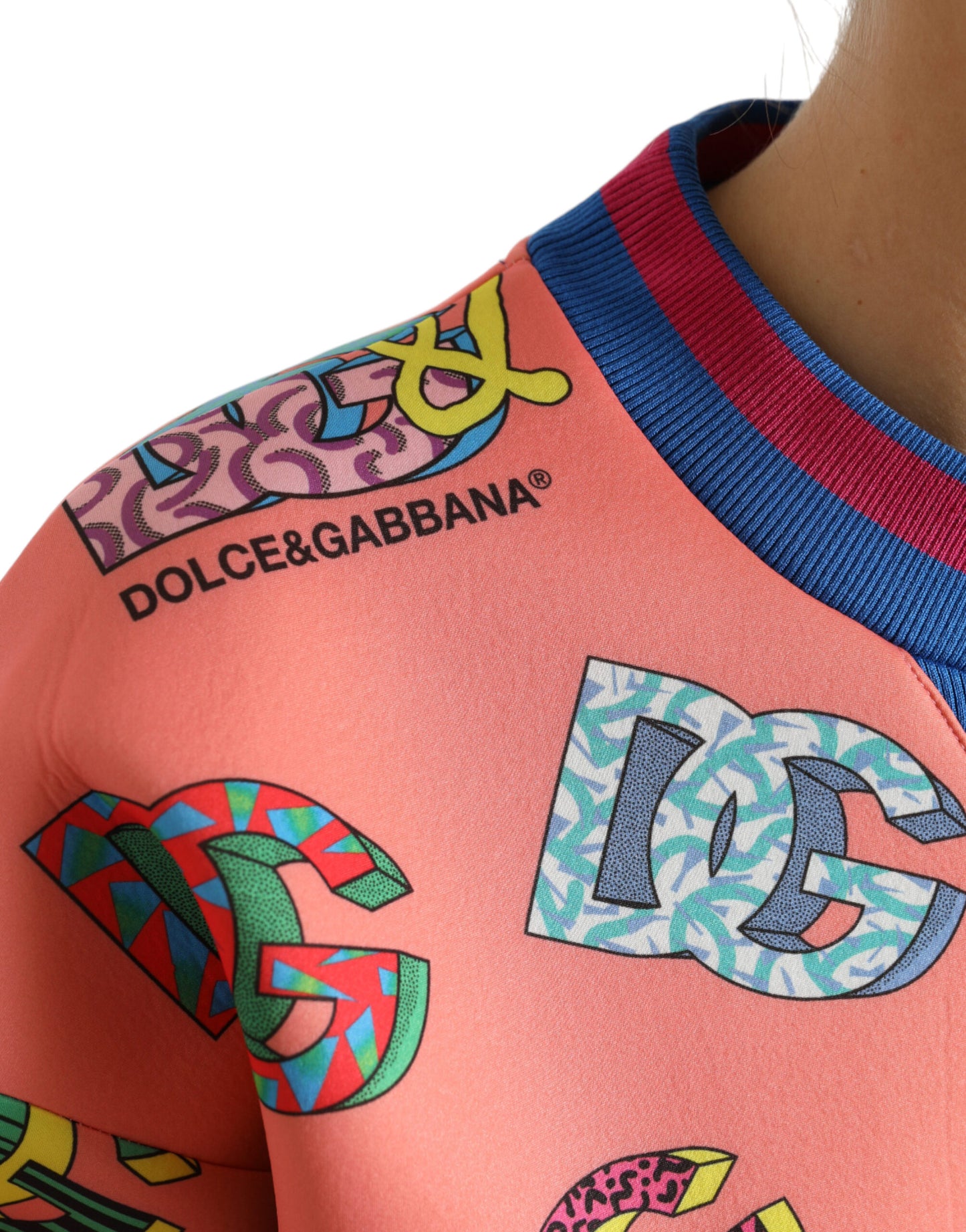 Рожевий светр Dolce &amp; Gabbana з логотипом і круглим вирізом